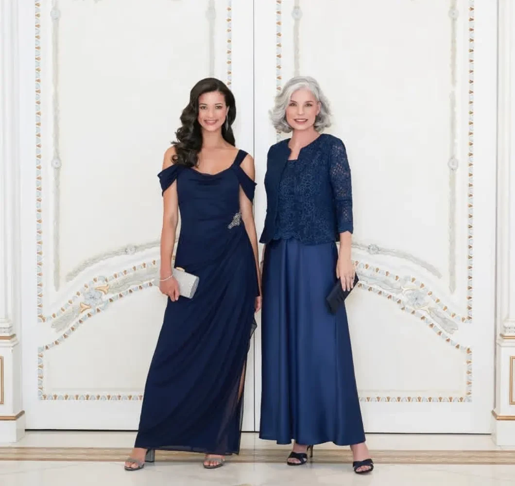 Model wearing a mothers dress.