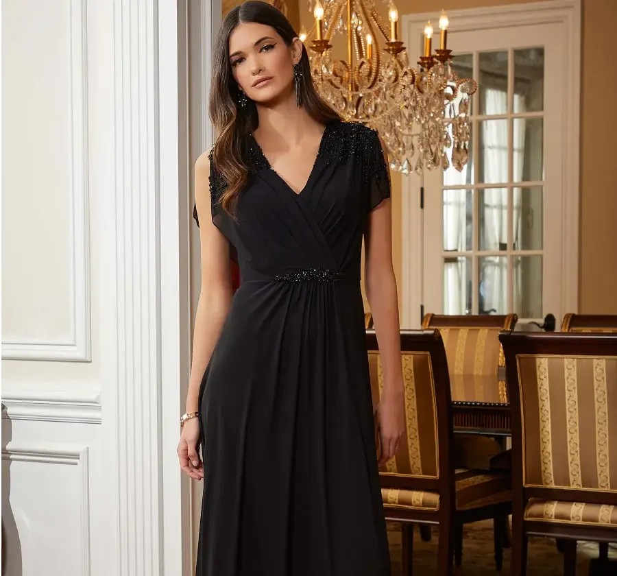 Model wearing a mothers dress.