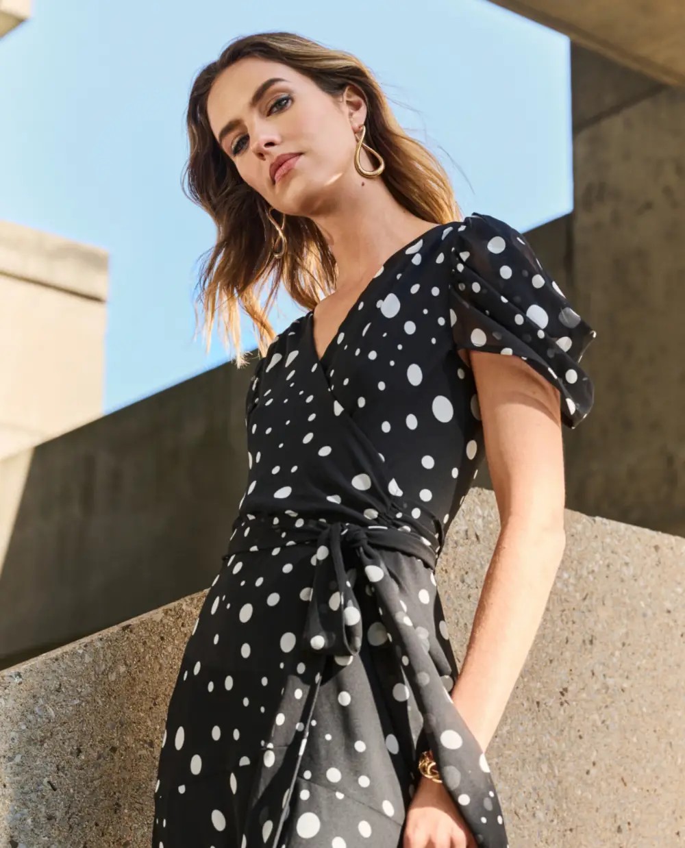 Model wearing a casual dress.